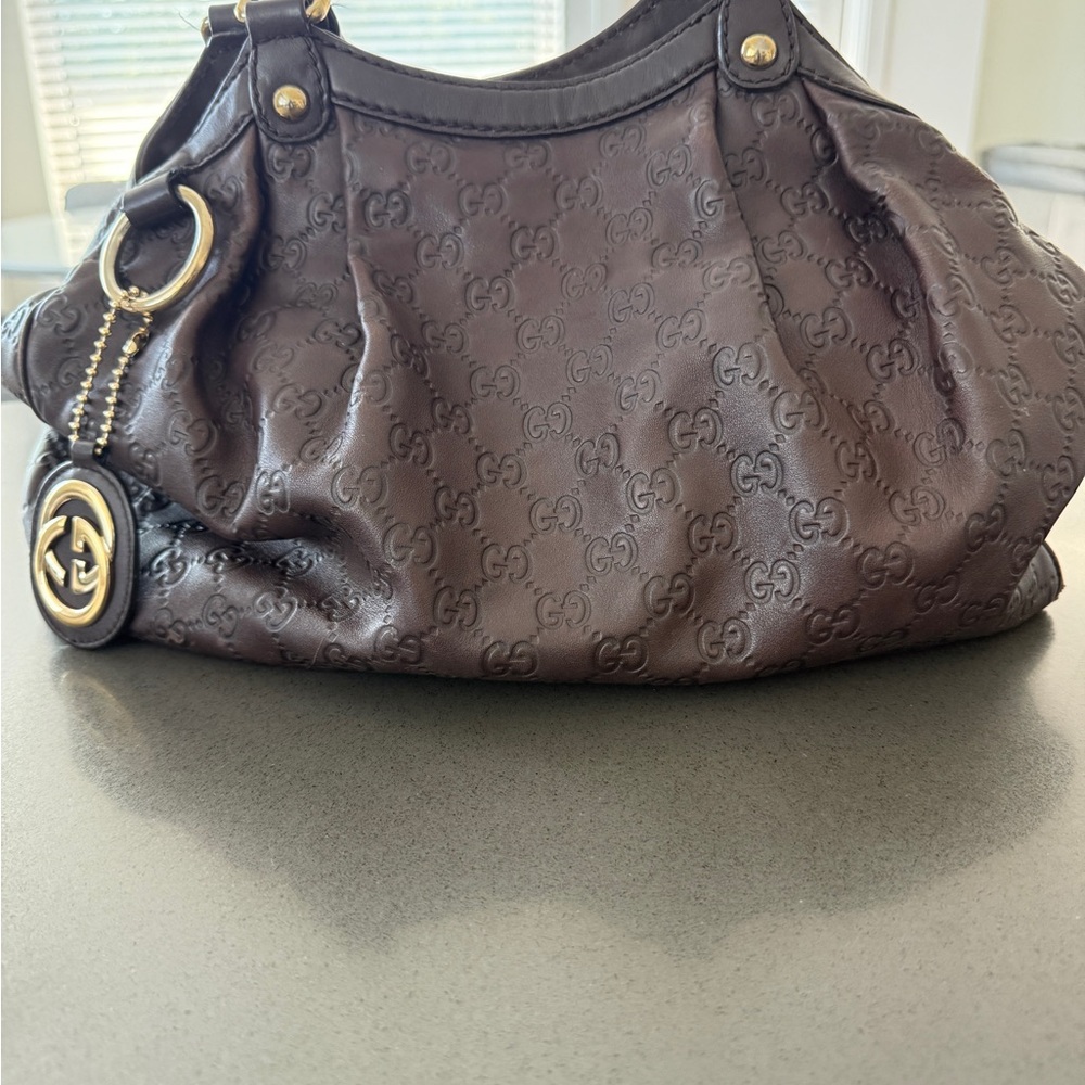 Gucci Dark Brown Monogram Shoulder Bag